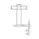 10mm Mid Post Bracket - Bar Railing - Profile