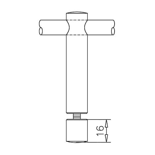 Mid Post - Glass Mount - 10mm Bar Railing - Profile
