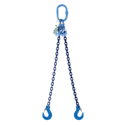 2 Leg Lifting Chain Sling with Clevis Hooks - Grade 100