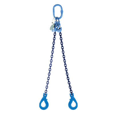 2 Leg Lifting Chain Sling with Clevis S/L Hook - Grade 100