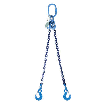 2 Leg Lifting Chain Sling with Eye Hook - Grade 100