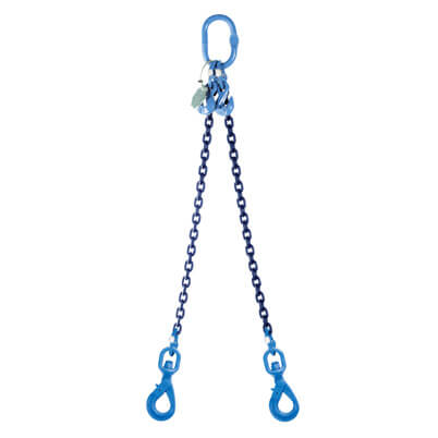 1 Master Link Grade 100 Alloy Grab Hook-to-Slip Hook Ends HSI 5/8 x 3 Single Leg Chain Sling 22,600 Lbs WLL 