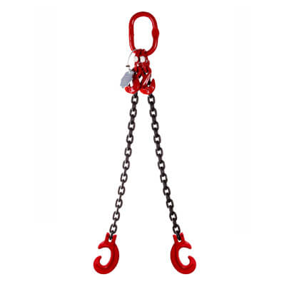 2 Leg Lifting Chain Sling with Clevis C Hooks - Grade 80
