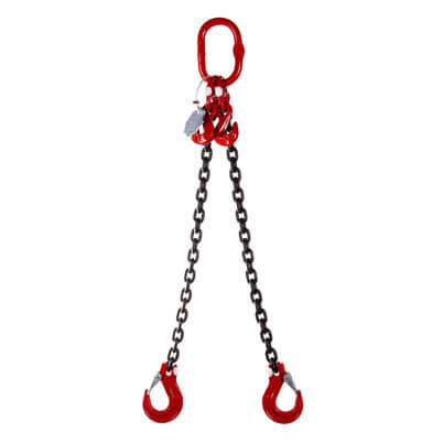 2 Leg Lifting Chain Sling with Clevis Hooks - Grade 80
