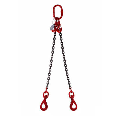 5mtr Grade 8 4.25 tonne 10mm 2 Leg Adjustable Lifting Chain Sling Rigging With Latch Hooks