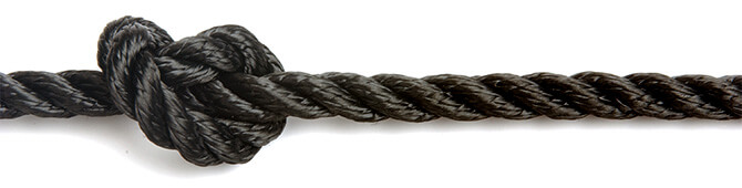 Black 3 Strand Polyester Rope