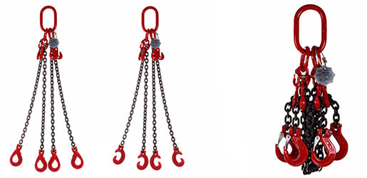 Lifting Chain Slings - 4 Leg - Grade 80 and Grade 100