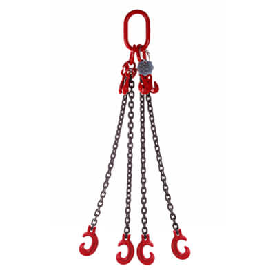 4 Leg Lifting Chain Sling with Clevis C Hooks - Grade 80
