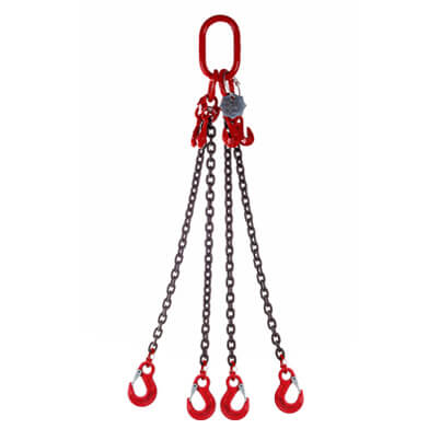 4 Leg Lifting Chain Sling with Eye Hooks - Grade 80