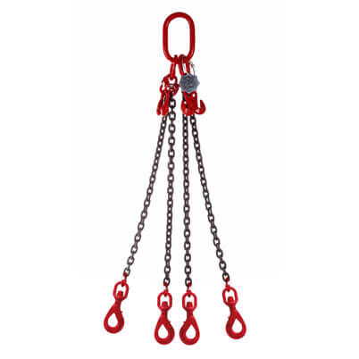 4 Leg Lifting Chain Sling with Swivel S/L Hook - Grade 80
