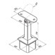 Square Adjustable Tubular Handrail Saddle - In-Line - Dimensions