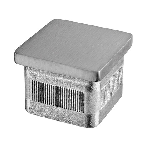 Square Balustrade End Cap - Flat - Stainless Steel
