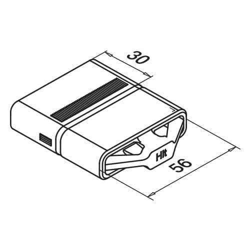 60x20 In-Line Tube Connector - Dimensions