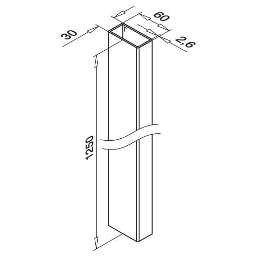 60x30 Square Line Baluster Post Dimensions
