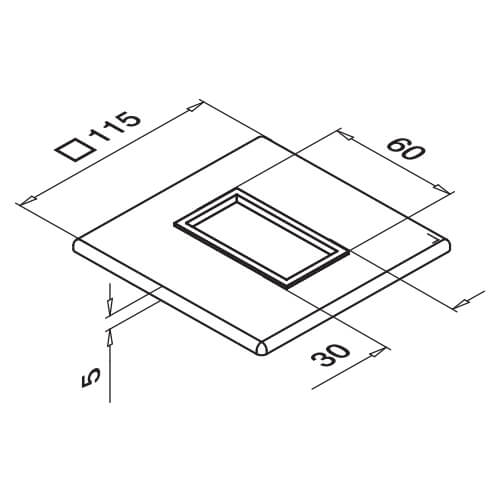 In-Floor Base Cover Cap Dimensions - Square Line 60x30 Balustrade