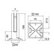 Square Floor Mounting Base Glass Clamp Diagram