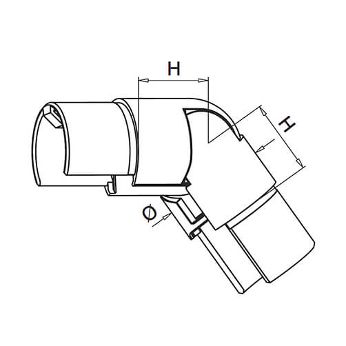 Downward Adjustable Handrail Connector For Glass Channel Balustrade Diagram