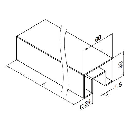 Rectangular Stainless Steel Handrail For Glass Channel Balustrade Diagram