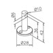 6mm End Post Bracket - Bar Railing - Dimensions