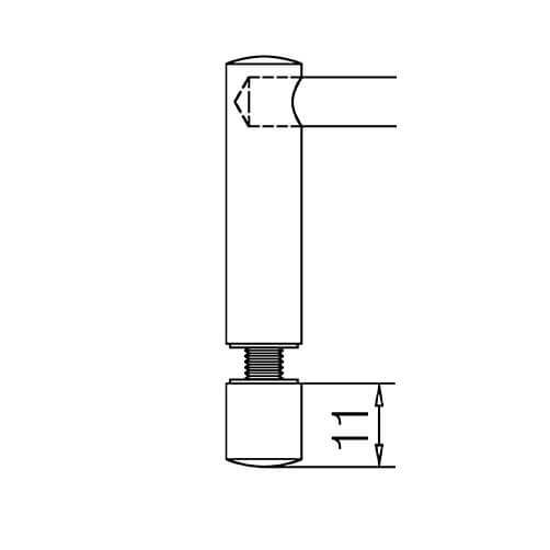 End Post - Glass Mount - 6mm Bar Railing - Profile