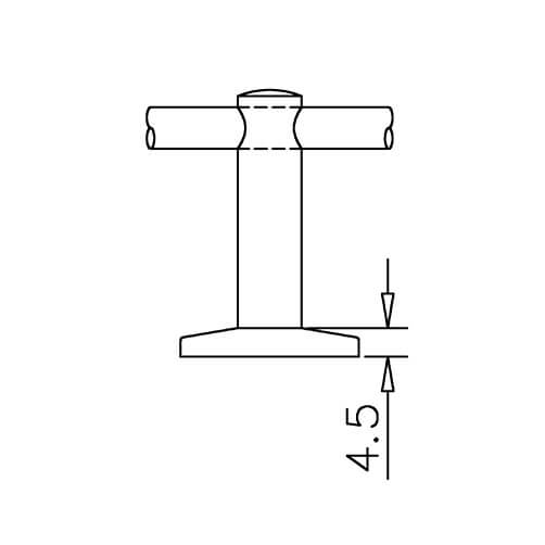 Mid Post Bracket - 6mm Bar Railing - Profile