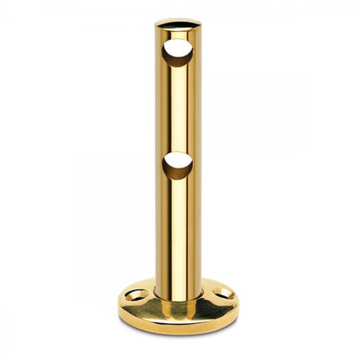 Double Mid Post Bracket - 6mm Bar Rail - Brass Finish