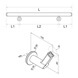 Handrail with Angled Bracket - Dimensions