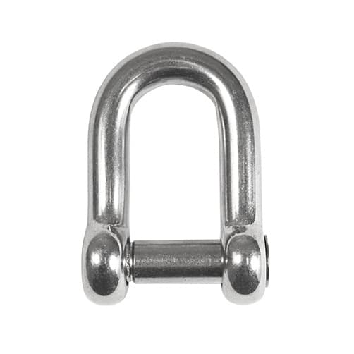 D Shackle with Hexagon Pin - Stainless Steel