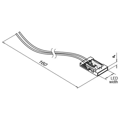 LED Strip Connection Cable - Dimensions