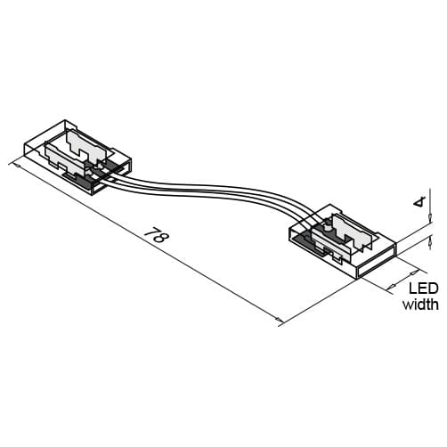 LED Strip Flex Connector - Dimensions