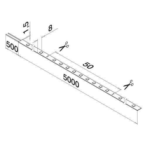 LED Handrail Strip Lights - Mod 71 Dimensions
