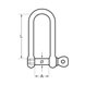 Long D Shackle with Screw Pin - Diagram