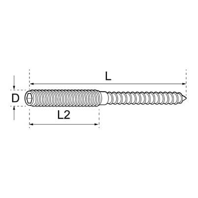 Stainless Steel Dual Thread Screw - Dimensions