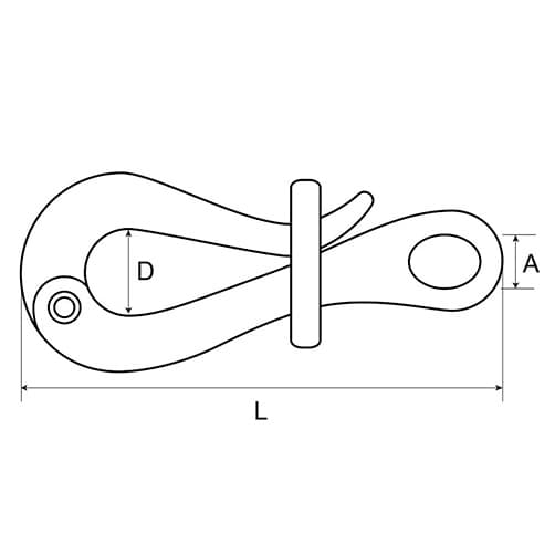 Stainless Steel Pelican Hook with Ring- Diagram