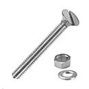 Slotted Countersunk Machine Screw with Nut and Washer