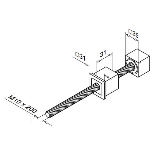 Side Fixing Post Bracket - Dimensions