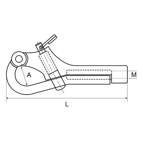 Stainless Steel Threaded Pelican Hook with Ring- Diagram