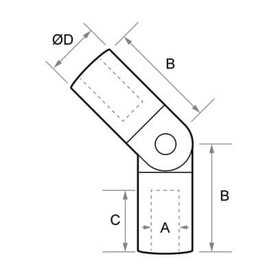 Elbow Holder Dimensions - 3mm x M10 Posilock Display System