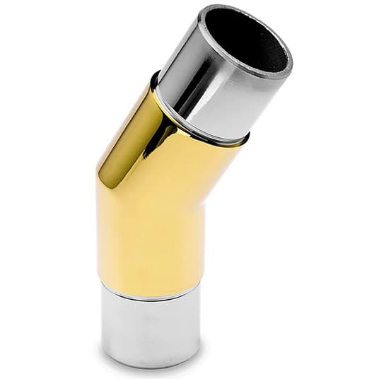 Flush Angle Tube Connector - 30 Degree Elbow - Brass Finish