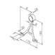 Bar Foot Rail Bracket - Angle Stem - Floor Mount - Dimensions