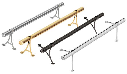Bar Foot Rails - Stainless Steel and Brass Finish