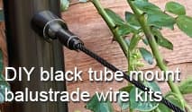Black Balustrade Wire Kits - Tube Mount