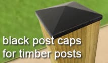 Black Post Caps for Timber Posts