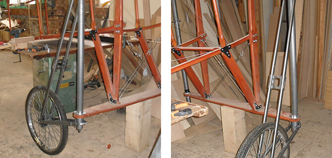 Stainless Steel Rigging on Blériot XI Landing Gear
