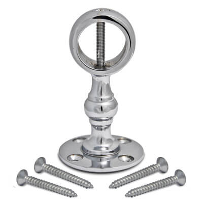 Rope Handrail Bracket with Mounting Screws - Chrome