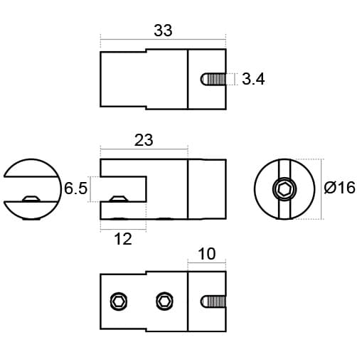 Wire Support - Single - Dimensions