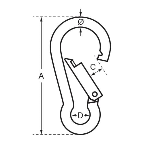 Carabiner No Eye Diagram