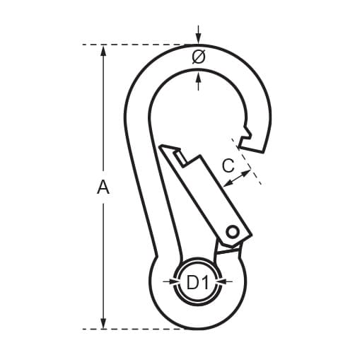 Carabiner with Eye Diagram
