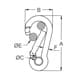 Kong Classic Carbine Hook With Eye - Diagram