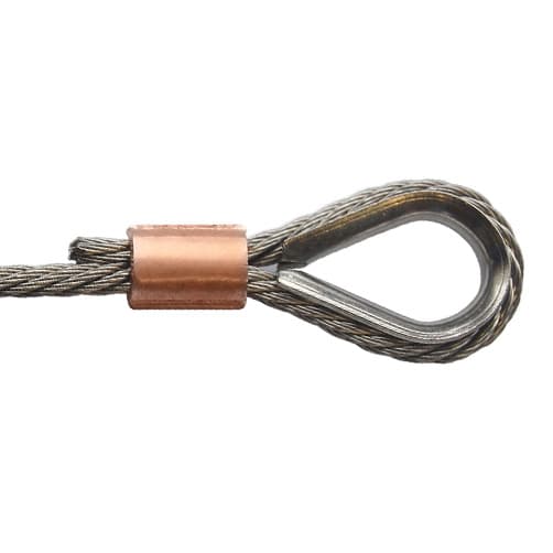 Copper Ferrule Creating Reinforced Loop In Wire Rope